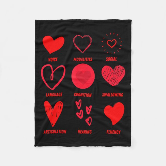 Funny Lsp Speech Language Pathologist Valentines  Fleecefilt (Framsidan)