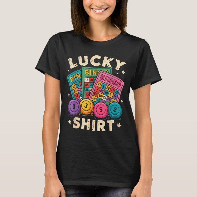Funny Lucky Bingo Funny Gambling Bingo Player Men  T Shirt (Framsida)