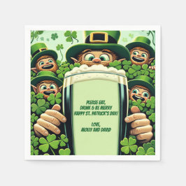 Funny Lucky Leprechaunss St. Patrick's Day Party Pappersservett