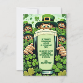 Funny Lucky Leprechaunss St. Patrick's Day Party Tack Kort