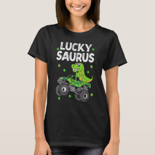 Funny Lucky Saurus T Rex Monster Lastbil Patricks  Shirt