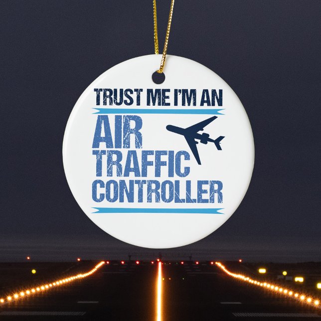 Funny Luft Traffic Controller Julgransprydnad Keramik (Skapare uppladdad)