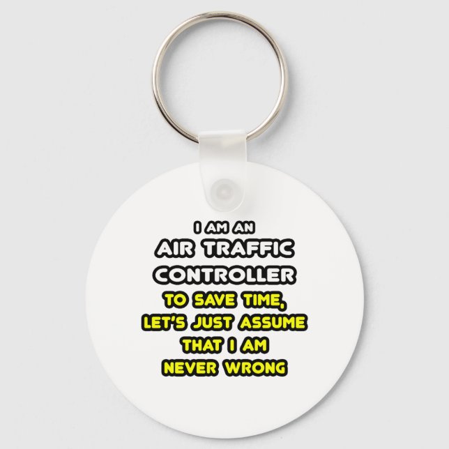 Funny Luft Traffic Controller T-Shirts Nyckelring (Framsida)