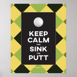 Funny Lugn för Behålla Golf Poster