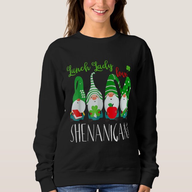 Funny Lunch Dam Kärlek Shenanigans Gnome St Patri T Shirt (Framsida)