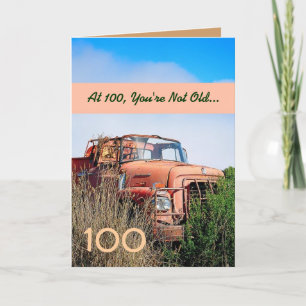 FUNNY Lycklig, 100:e födelsedagen - Vintage Orange Kort