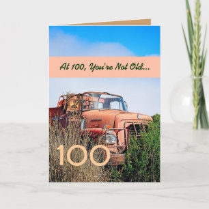 FUNNY Lycklig, 100:e födelsedagen - Vintage Orange Kort
