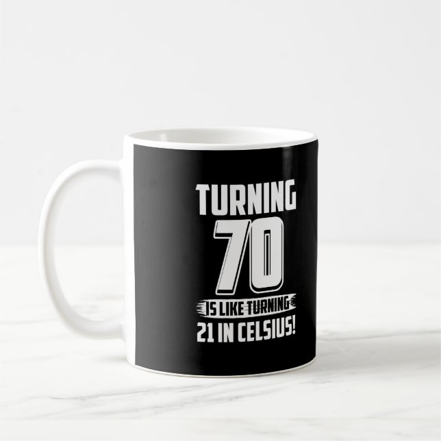 Funny Lycklig 70:e födelsedagen Kaffemugg (Vänster)