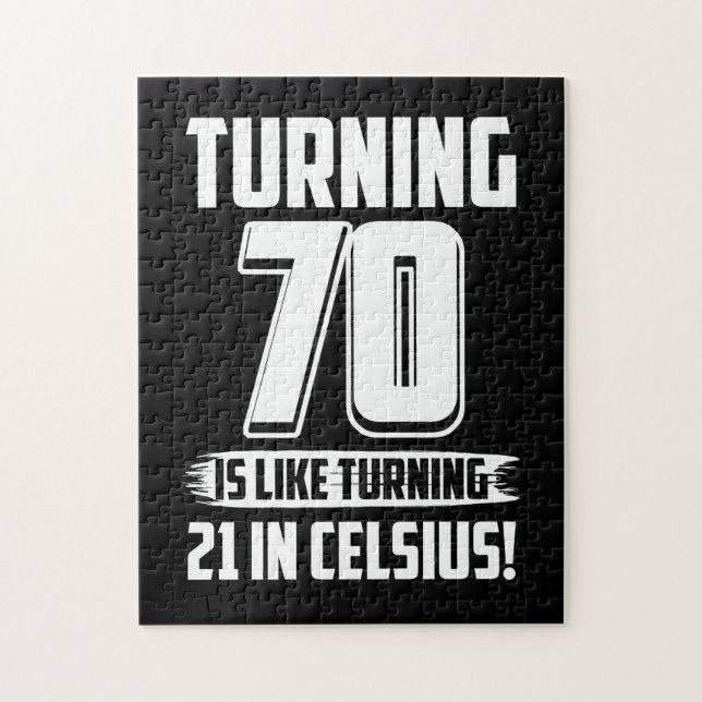 Funny Lycklig 70:e födelsedagen Pussel (Vertikal)