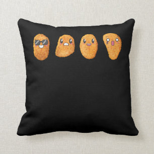 Funny Lycklig Arg Food Chicken Nuggets Kudde