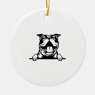 Funny lycklig Bulldog Julgransprydnad Keramik