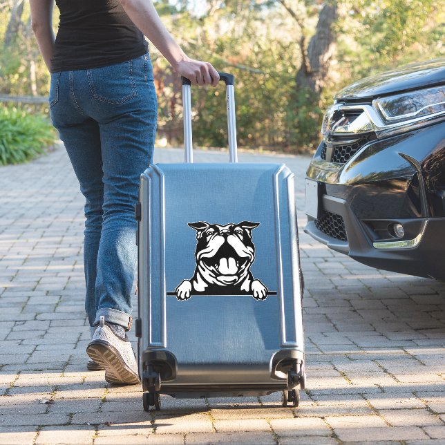 Funny lycklig Bulldog Klistermärken (Resväska Insitu)