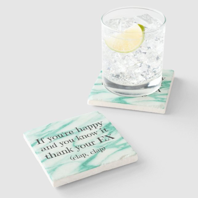 Funny Lycklig Divorce Quote Underlägg Sten (Sidan)