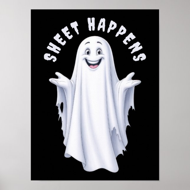 Funny Lycklig Ghost Poster (Framsidan)