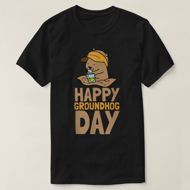 Funny Lycklig Ground Hog Day Shirt, Lycklig Ground T Shirt (Design framsida)