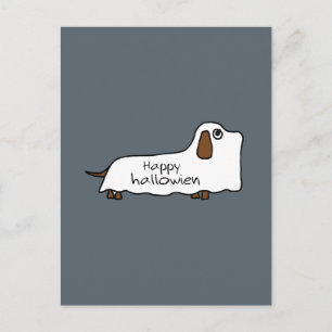Funny Lycklig hallowiener wiener hund spökhallowee Vykort