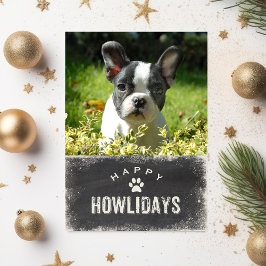 Funny Lycklig Howlidays Hund julfoto Helgkort