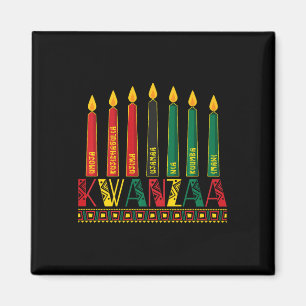 Funny Lycklig Kwanzaa Kinara Principles Candles Pa Magnet