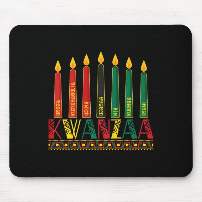 Funny Lycklig Kwanzaa Kinara Principles Candles Pa Musmatta (Framsidan)