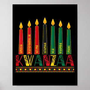 Funny Lycklig Kwanzaa Kinara Principles Candles Pa Poster