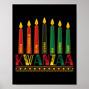 Funny Lycklig Kwanzaa Kinara Principles Candles Pa Poster