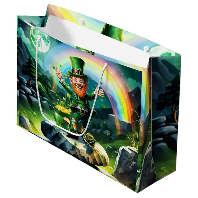 Funny lycklig leprechaun (Framsidan Vinklad)