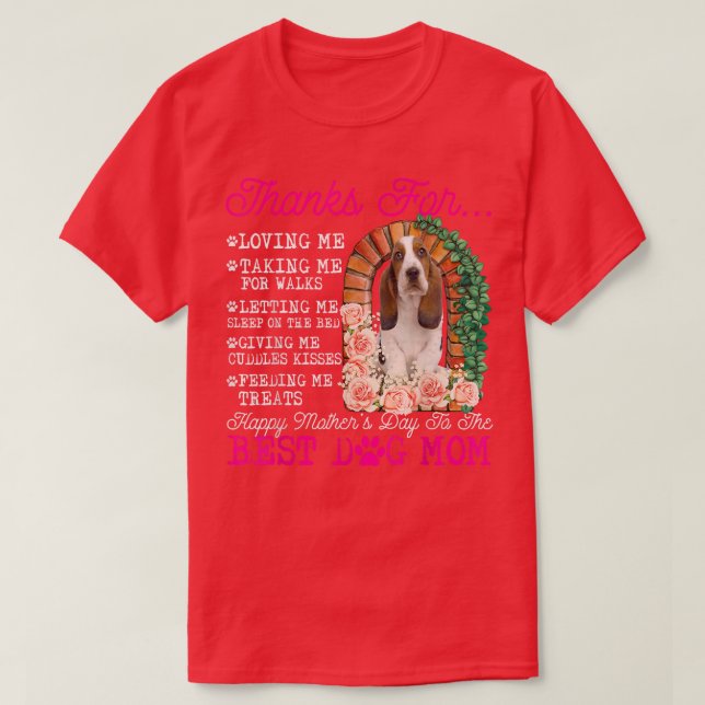 Funny Lycklig Mors dag Best Hund Mamma Cute Basset T Shirt (Design framsida)