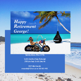 Funny Lycklig Pension Party - Biker Motorcyklist Inbjudningar