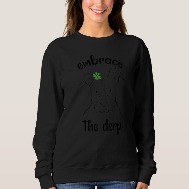 Funny Lycklig Pitbull embrace Derp Pitbull Owner T Shirt (Framsida)