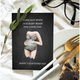 Funny Lycklig Pregant Valentines day Gift Julkort