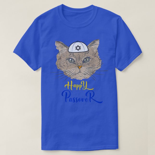 Funny Lycklig Psover Cat Funny Seder Jewish Holida T Shirt (Design framsida)