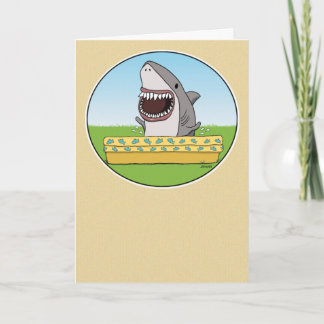 Funny Lycklig Shark Peeing i Bassäng-födelsedagen Kort