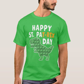 Funny Lycklig St patricks day Rex Dinosaur Pop Fid T Shirt