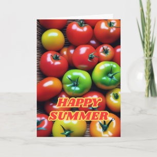 Funny Lycklig Summer Tomato Firande Helgkort