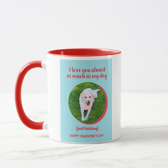 Funny Lycklig Valentine Hund Pun Coffee Mugg (Vänster)