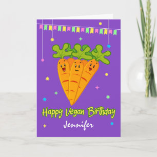 Funny Lycklig Vegan Birthday Kort