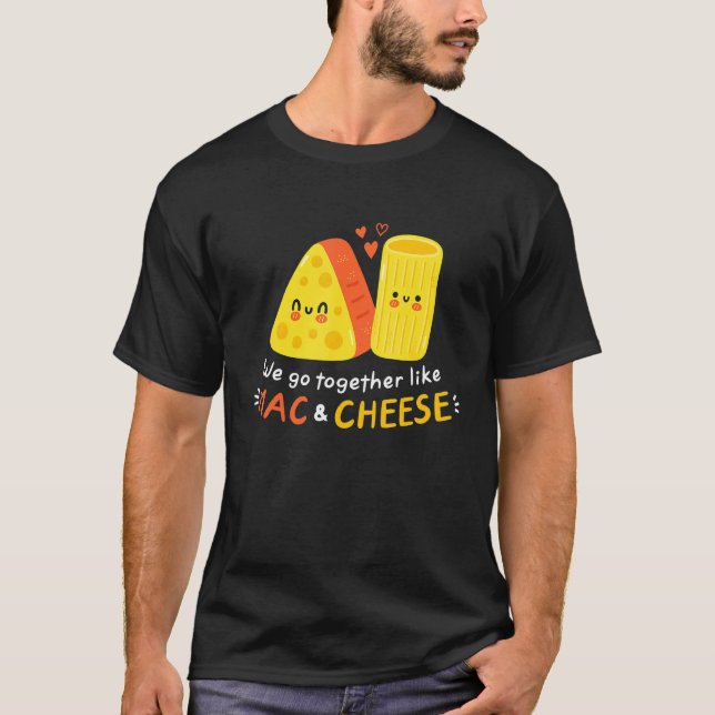 Funny Mac och Cheese Kärlek Food Cute Veggie Chees T Shirt (Framsida)