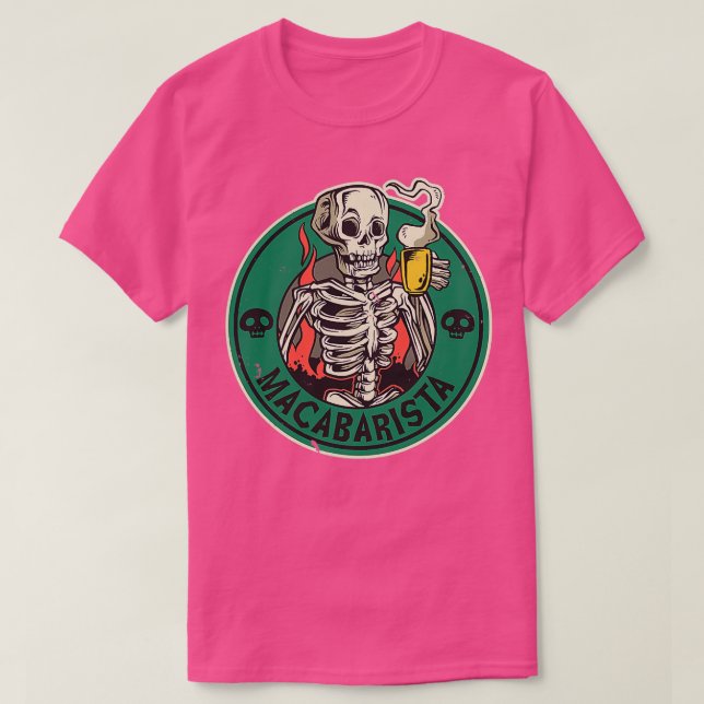 Funny Macabre Barista Coffee Deigns T Shirt (Design framsida)