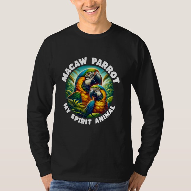 Funny Macaw Parrot Animal Macaw Parrot T Shirt (Framsida)