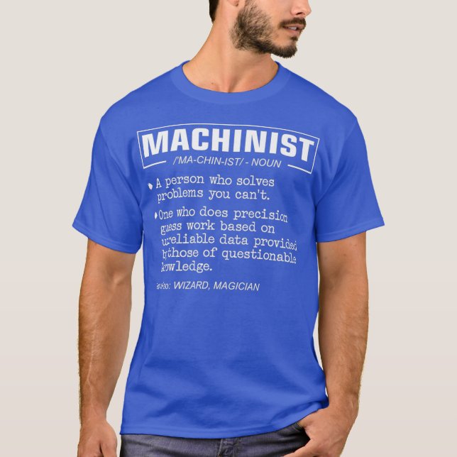 Funny Machinist Definition Premium T Shirt (Framsida)