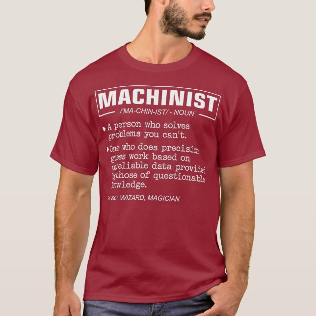 Funny Machinist-definition T Shirt (Framsida)