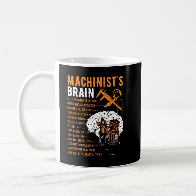 Funny Machinist-gåvor - Machinist's Brain Kaffemugg (Vänster)