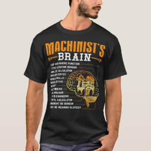 Funny Machinist-gåvor - Machinists Brain T Shirt