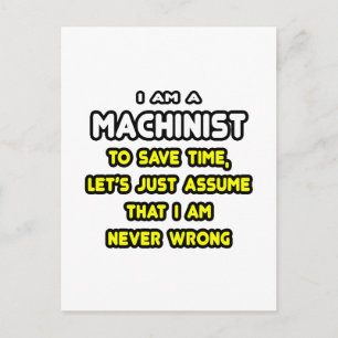 Funny Machinist T-Shirts och Gifts Vykort