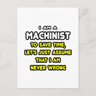 Funny Machinist T-Shirts och Gifts Vykort