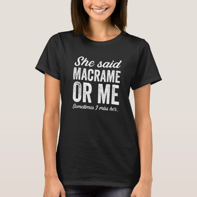 Funny Macrame Textile Art Craft Joke Premium T Shirt (Framsida)