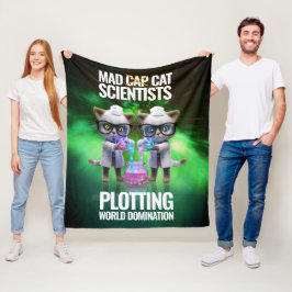 Funny Mad Cat Scientists Plotting World Doming Fleecefilt