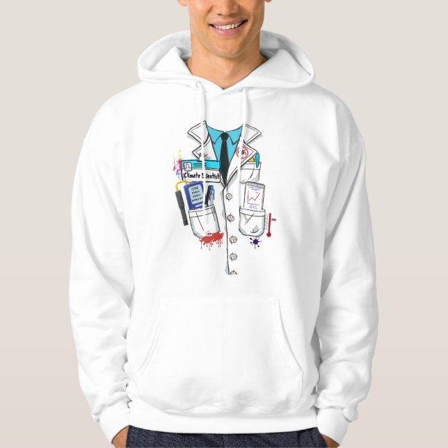 Funny Mad Climate Scientist Halloween helvetets dr Hoodie (Framsida)