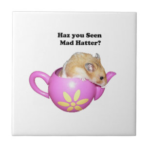 Funny Mad Hatter Dormus Alice i Wonderland Kakelplatta