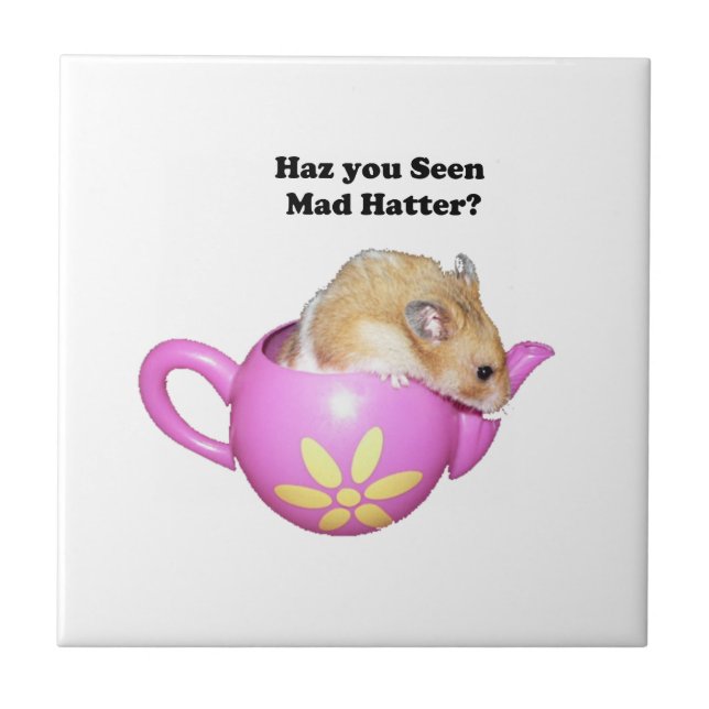 Funny Mad Hatter Dormus Alice i Wonderland Kakelplatta (Framsidan)